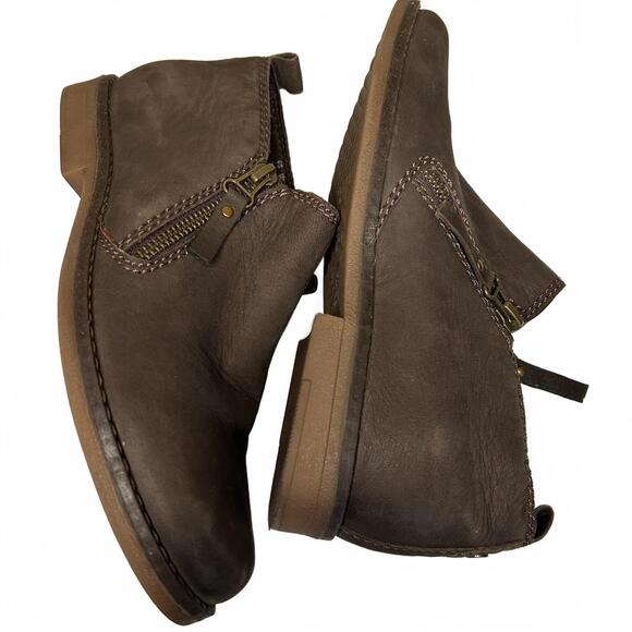 Hush Puppies Suede ankle boot mazin cayto brown Nubuck US 7.5 medium - Picture 3 of 6